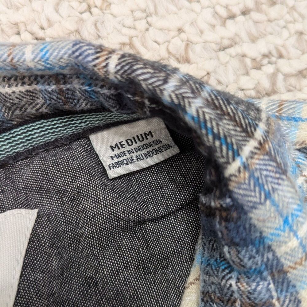Vissla Men Sz M Blue Plaid Flannel Shirt Casual Skater Dadcore Normcore - Picture 3 of 4